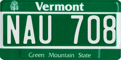 VT license plate NAU708
