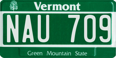 VT license plate NAU709