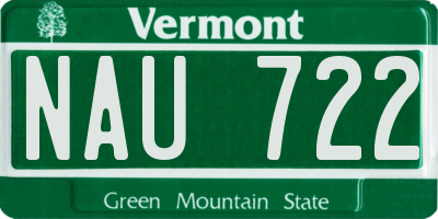 VT license plate NAU722