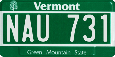 VT license plate NAU731