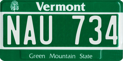 VT license plate NAU734