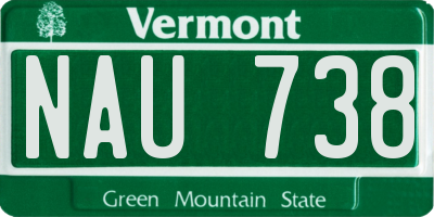 VT license plate NAU738