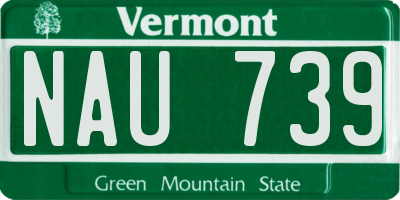 VT license plate NAU739