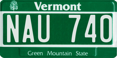 VT license plate NAU740