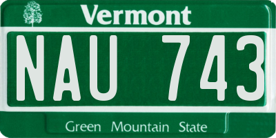 VT license plate NAU743