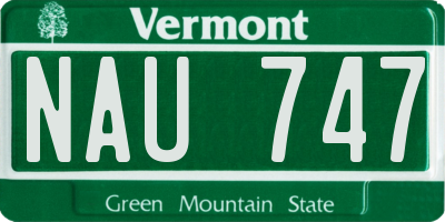 VT license plate NAU747