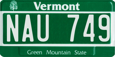 VT license plate NAU749