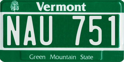VT license plate NAU751