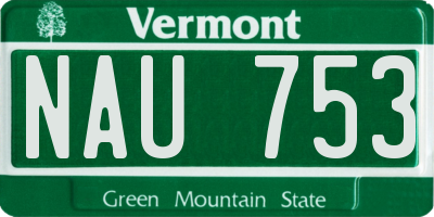 VT license plate NAU753