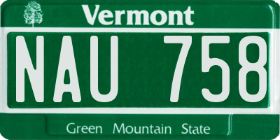 VT license plate NAU758