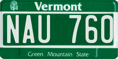 VT license plate NAU760