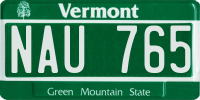 VT license plate NAU765
