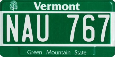 VT license plate NAU767