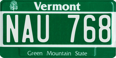 VT license plate NAU768