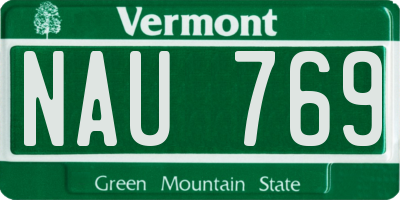 VT license plate NAU769