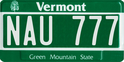 VT license plate NAU777
