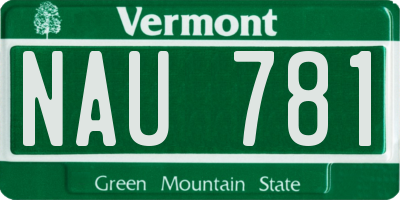 VT license plate NAU781