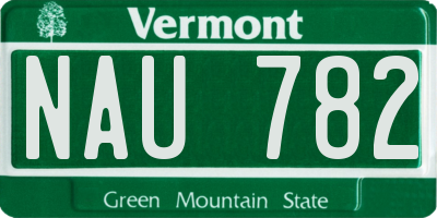 VT license plate NAU782