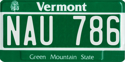 VT license plate NAU786
