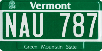 VT license plate NAU787