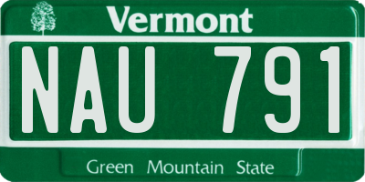 VT license plate NAU791