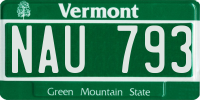 VT license plate NAU793