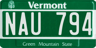 VT license plate NAU794
