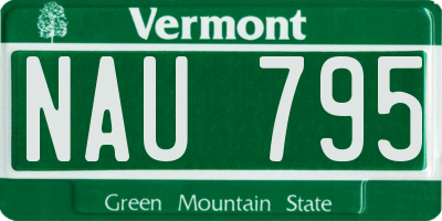 VT license plate NAU795