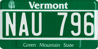 VT license plate NAU796