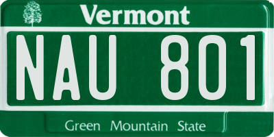 VT license plate NAU801