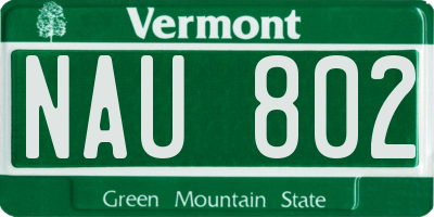 VT license plate NAU802