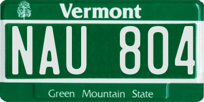 VT license plate NAU804