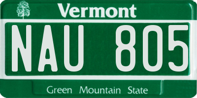 VT license plate NAU805