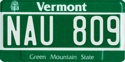 VT license plate NAU809