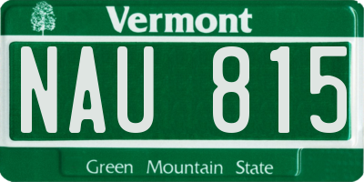 VT license plate NAU815