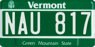 VT license plate NAU817