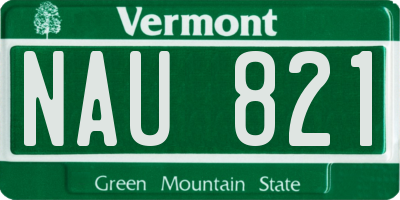 VT license plate NAU821