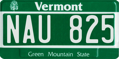 VT license plate NAU825