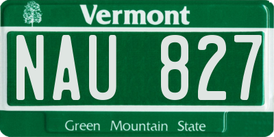VT license plate NAU827