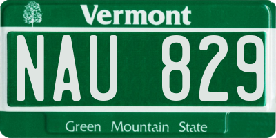VT license plate NAU829