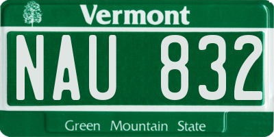 VT license plate NAU832