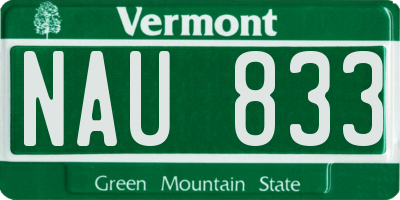 VT license plate NAU833