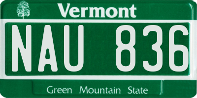 VT license plate NAU836