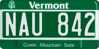 VT license plate NAU842