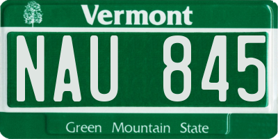 VT license plate NAU845
