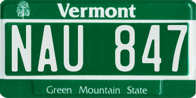 VT license plate NAU847