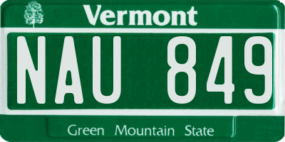 VT license plate NAU849