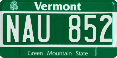 VT license plate NAU852