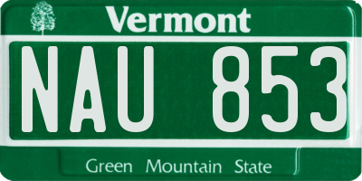 VT license plate NAU853