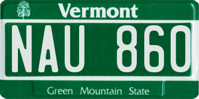 VT license plate NAU860